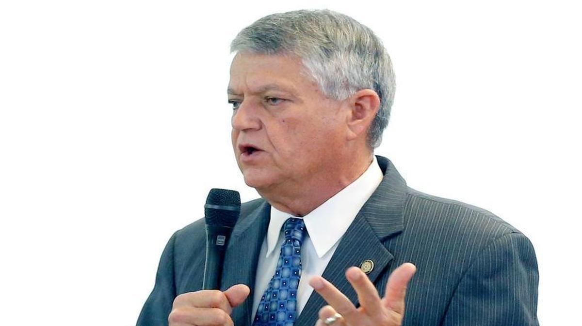 Sen. Norman Sanderson speaks on a measure concerning "sanctuary cities" for illegal migrants in the Senate chambers at the N.C General Assembly on Sept. 24, 2015.