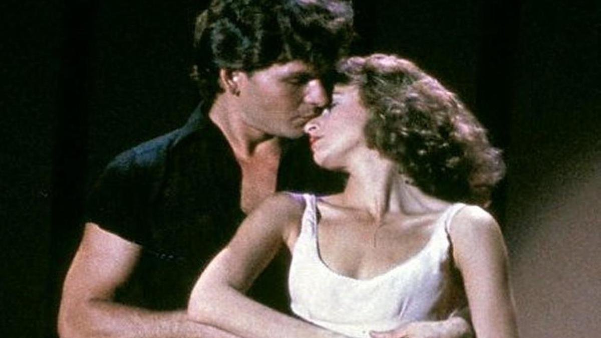 In this image provided by Lionsgate Home Entertainment, Patrick Swayze, portraying Johnny Castle, and Jennifer Grey, portraying Baby Houseman, are shown in a scene from the film, “Dirty Dancing.”