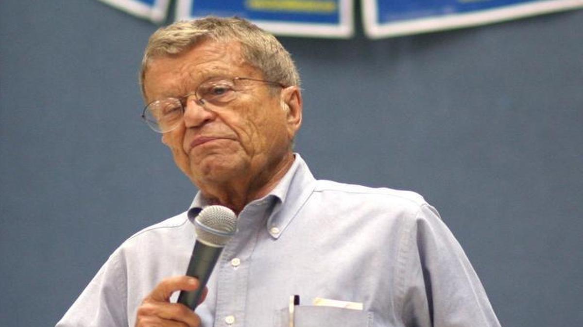 Former U.S. Senator Robert Morgan campaigns for North Carolina Secretary of State Elaine Marshall at the Harnett County Courthouse Commons in Lillington, N.C. on Friday June 18, 2010. Marshall was running for U.S. Senate.