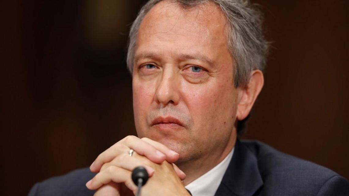 Thomas Farr is seated during a Senate Judiciary Committee hearing on his nomination to be a judge on the United States District Court for the Eastern District of North Carolina, on Sept. 20, 2017 in Washington.