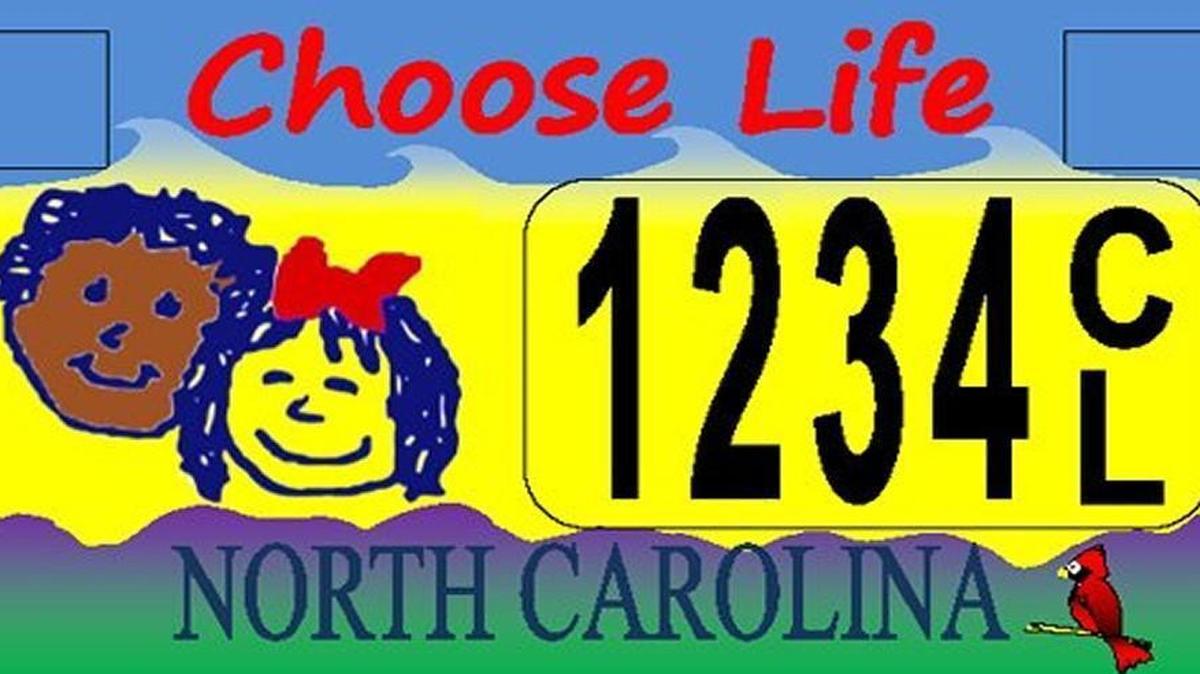 The "Choose Life" NC license plate