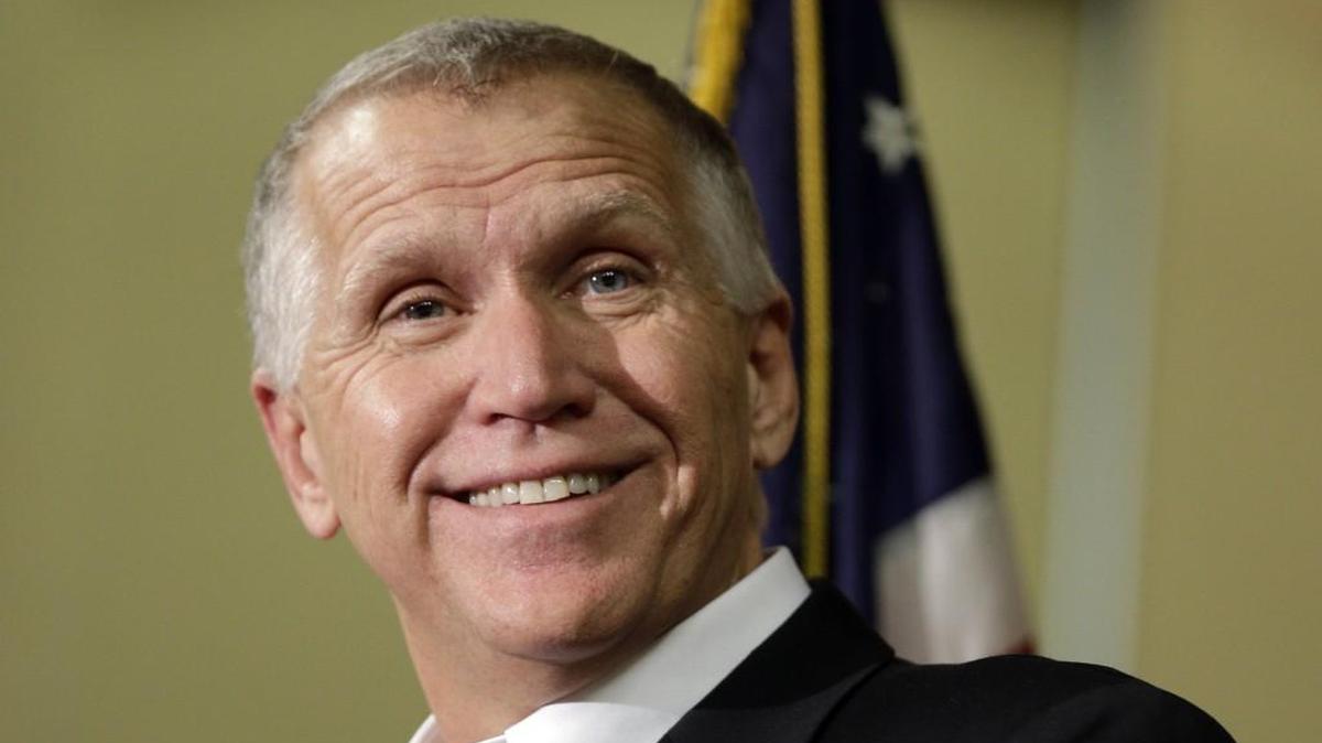 U.S. Sen.-elect Thom Tillis, R-N.C., smiles as he answers a question from the media during a news conference in Charlotte, N.C., Wednesday, Nov. 5, 2014.