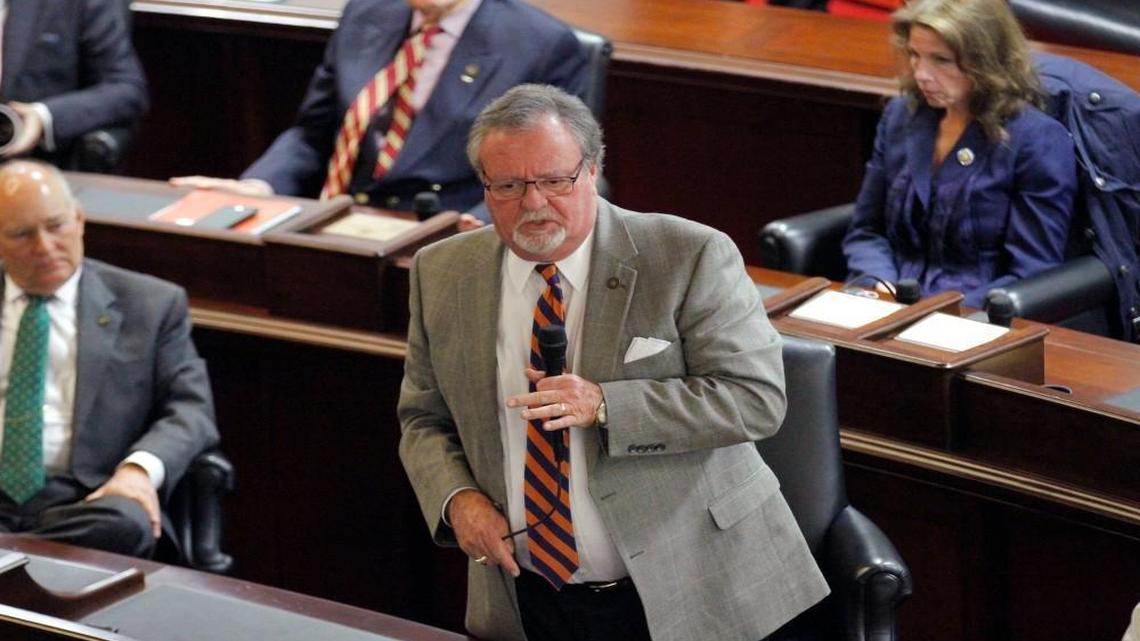 N.C. Sen. Tommy Tucker (Rep) speaks on the Senate floor on Dec. 21, 2016.