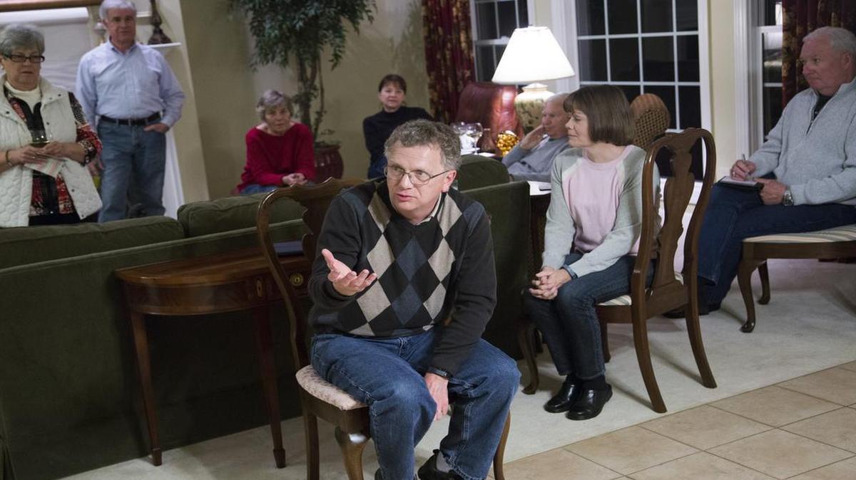 
David Cox, foreground, makes his argument against rezoning for a proposed Publix store during a neighborhood meeting Tuesday, January 10, 2015 in Raleigh. The general assembly has voted to eliminate the protest petitions that the neighbors used to block the proposal, and the bill now goes to the governor.
