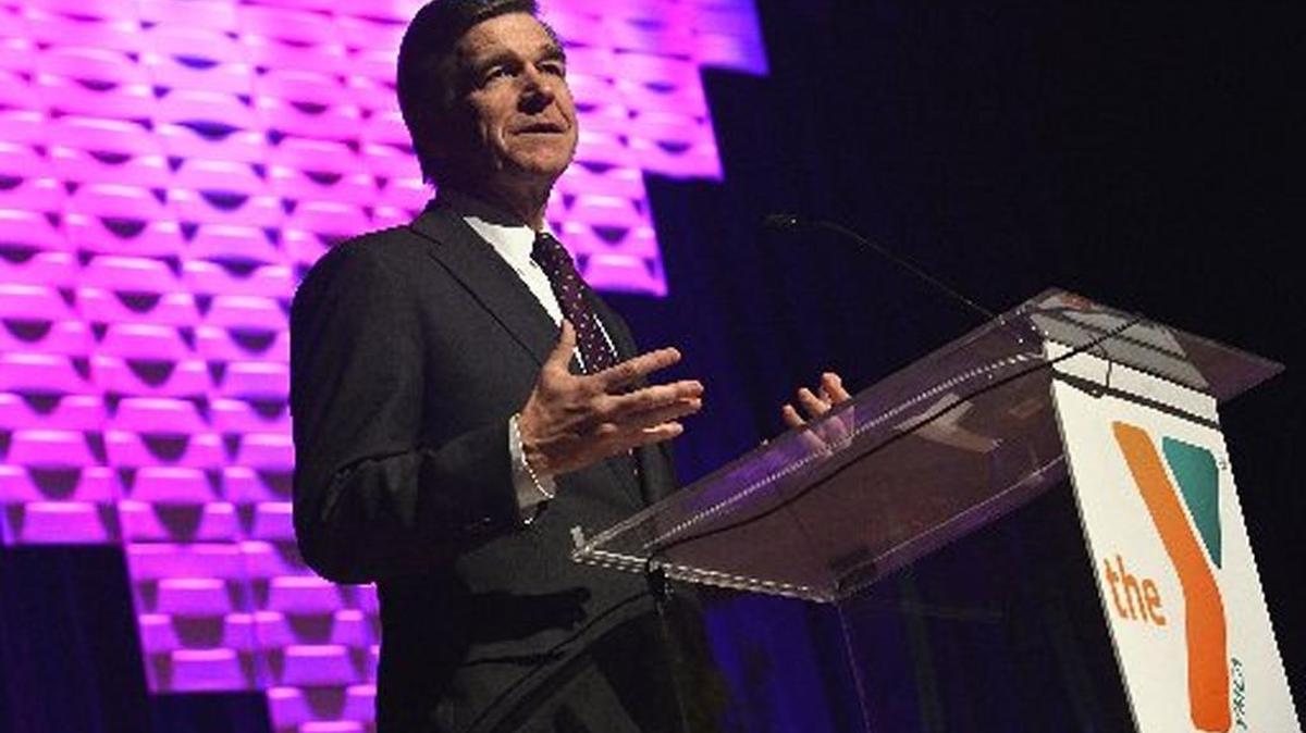 Gov. Roy Cooper speaking at a recent Rev. Martin Luther King Jr. event.
