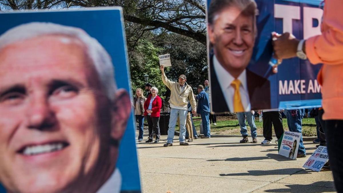 About 50 supporters of President Trump rally outside the State Capitol building Monday, February 27, 2017. The rally was one of several “Spirit of America Rallies” being hosted across North Carolina in support of Trump.