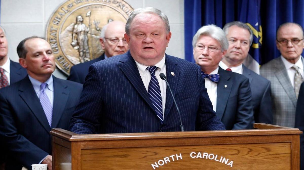 Rep. Chuck McGrady, a Hendersonville Republican, was joined by fellow sponsors of his proposed House Bill 2 repeal compromise during a news conference on Tuesday.