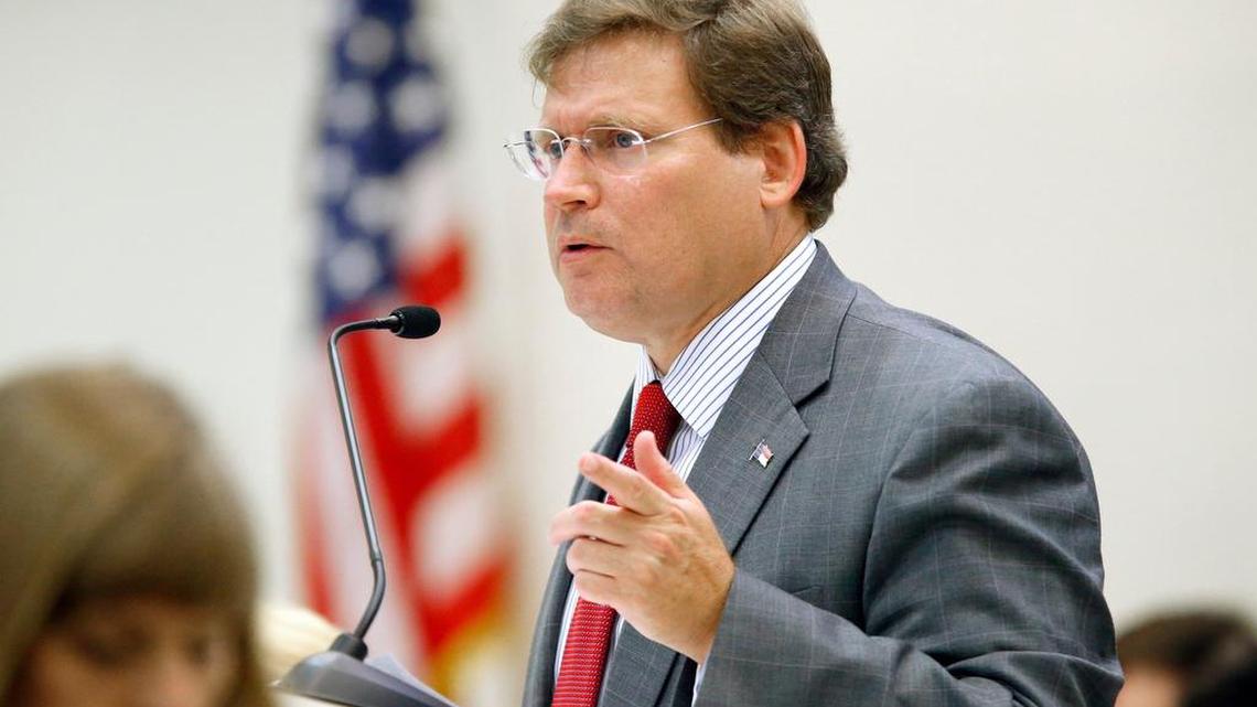 
Rep. Nelson Dollar of Cary, the House senior budget writer, rolled out a second temporary budget Tuesday that gives the House and Senate until Aug. 31 to reach a budget deal.
