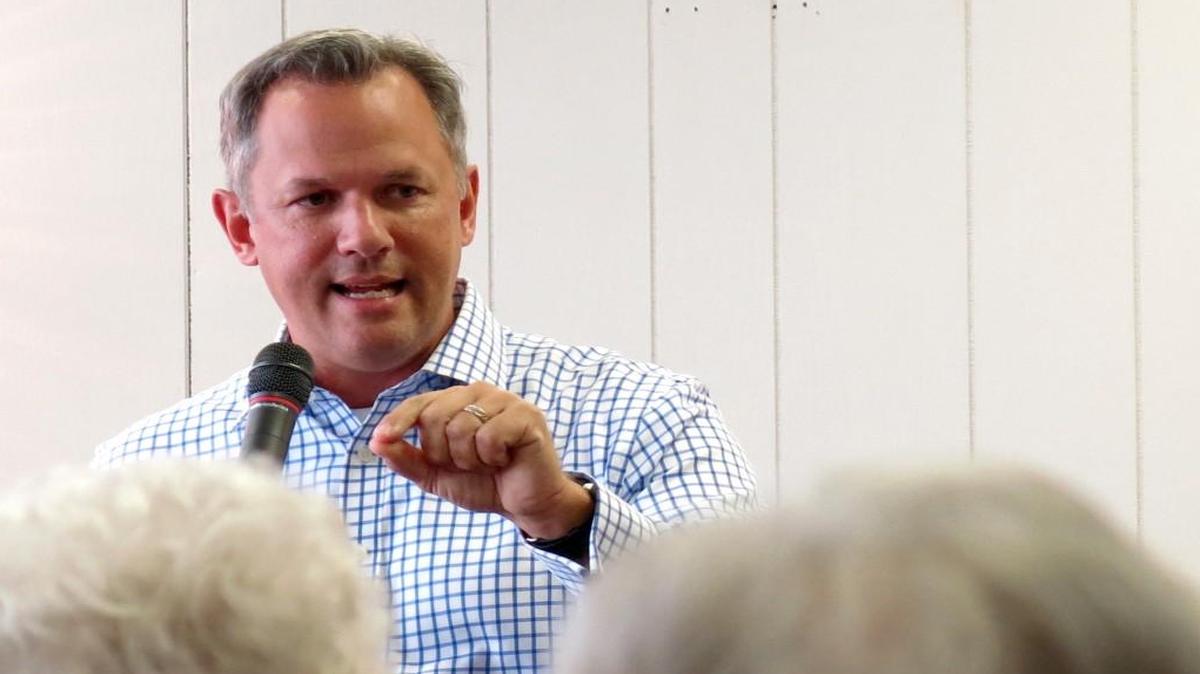 Lt. Gov. Dan Forest speaks during a stop on the campaign trail.