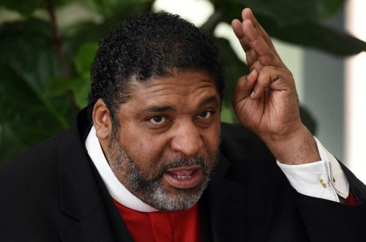 Rev. Dr. William J. Barber II, then-president of the N.C. NAACP, speaks to an audience on the campus of NCCU in Durham, N.C. Thursday, June 8, 2017.
