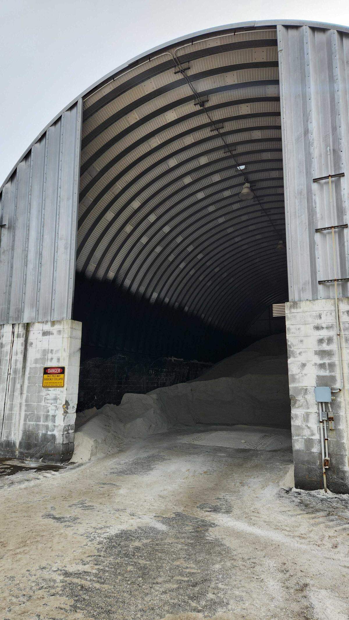 The rock salt storage facility off Westgate Road in Raleigh is owned by the N.C. Department of Transportation and used to make brine to treat roads during winter storms. It can store 2,000 tons of salt.