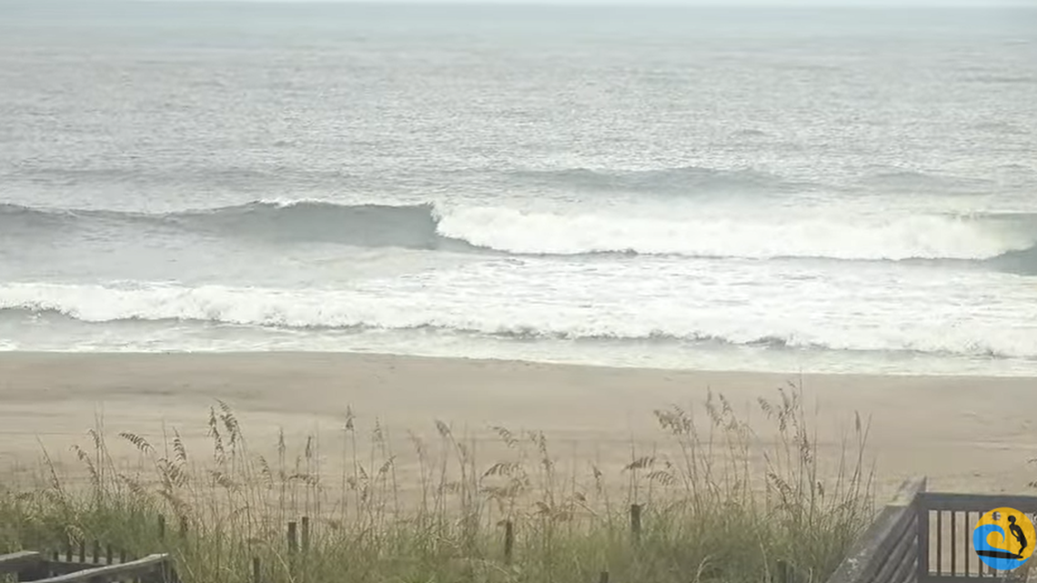Live cameras show conditions along the North Carolina coast as Hurricane Idalia approaches. This screenshot was taken on a Carolina Beach-area camera at about 9:30 a.m. Aug. 30.