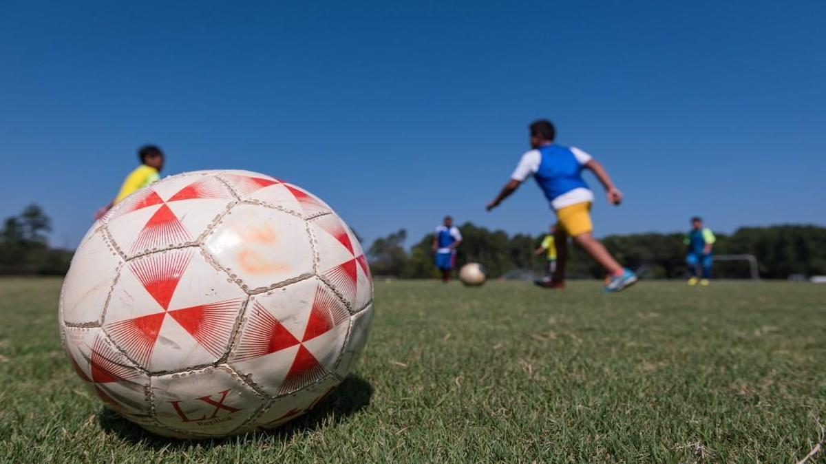 Players participate in 2016 at Raleigh Futbol 4 All, a camp founded to help local Latino players get involved in youth soccer.