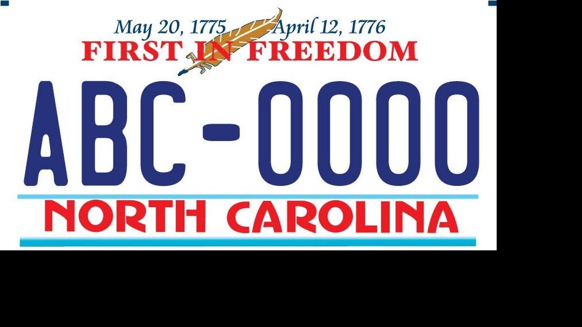 
The “First in Freedom” license plate was introduced as an option for North Carolina drivers on July 1, 2015, by the N.C. Division of Motor Vehicles.