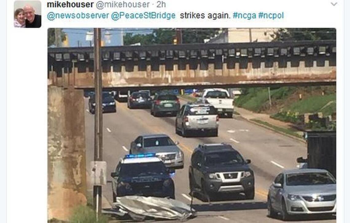 Raleigh’s Peace Street railroad bridge notches another 18-wheeler victim