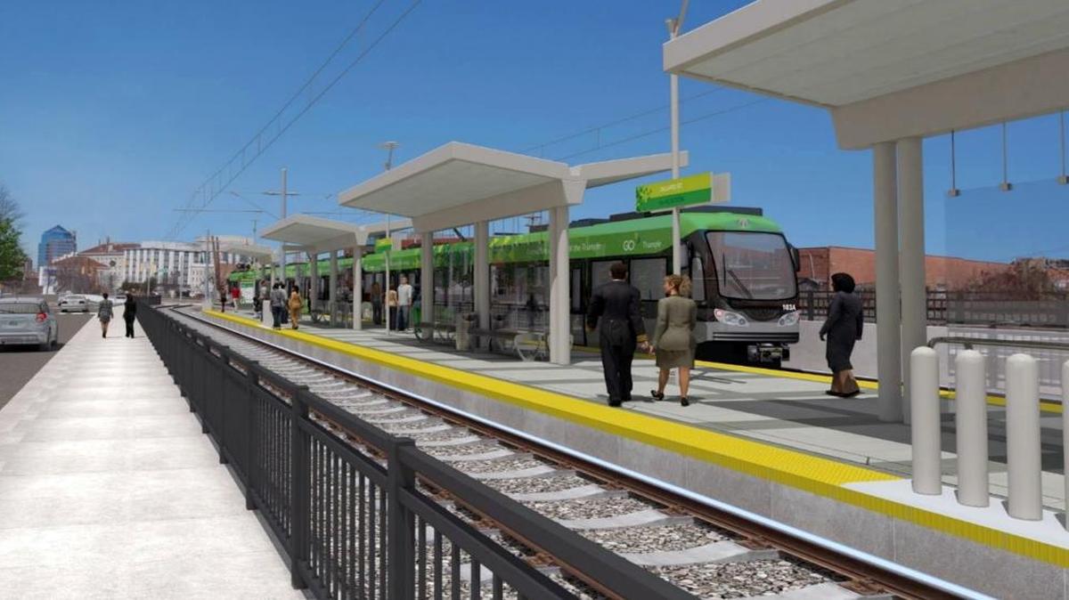 GoTriangle officials are still studying the possibility of adding a 19th station to the Durham-Orange light-rail line. The proposed station would be at the Durham Performing Arts Center on Pettigrew Street in downtown Durham.