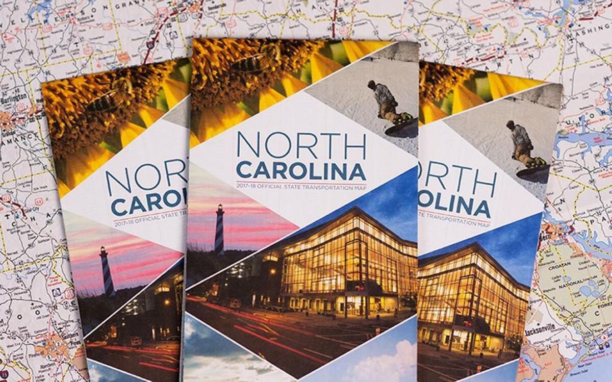 The 2017-18 North Carolina official DOT map.