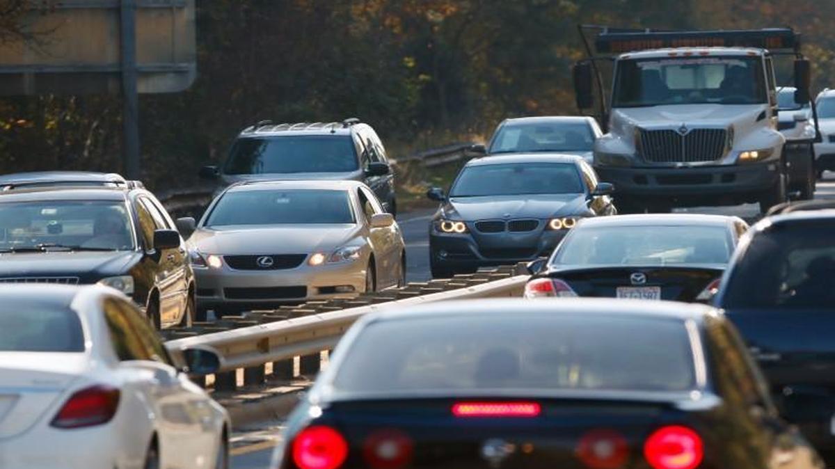 Looking south, late morning traffic still piles up along the Raleigh Beltline between Hillsborough Street and Western Boulevard in West Raleigh. State plans are underway to redesign and widen to six lanes the last remaining four-lane section of the Raleigh Beltline.