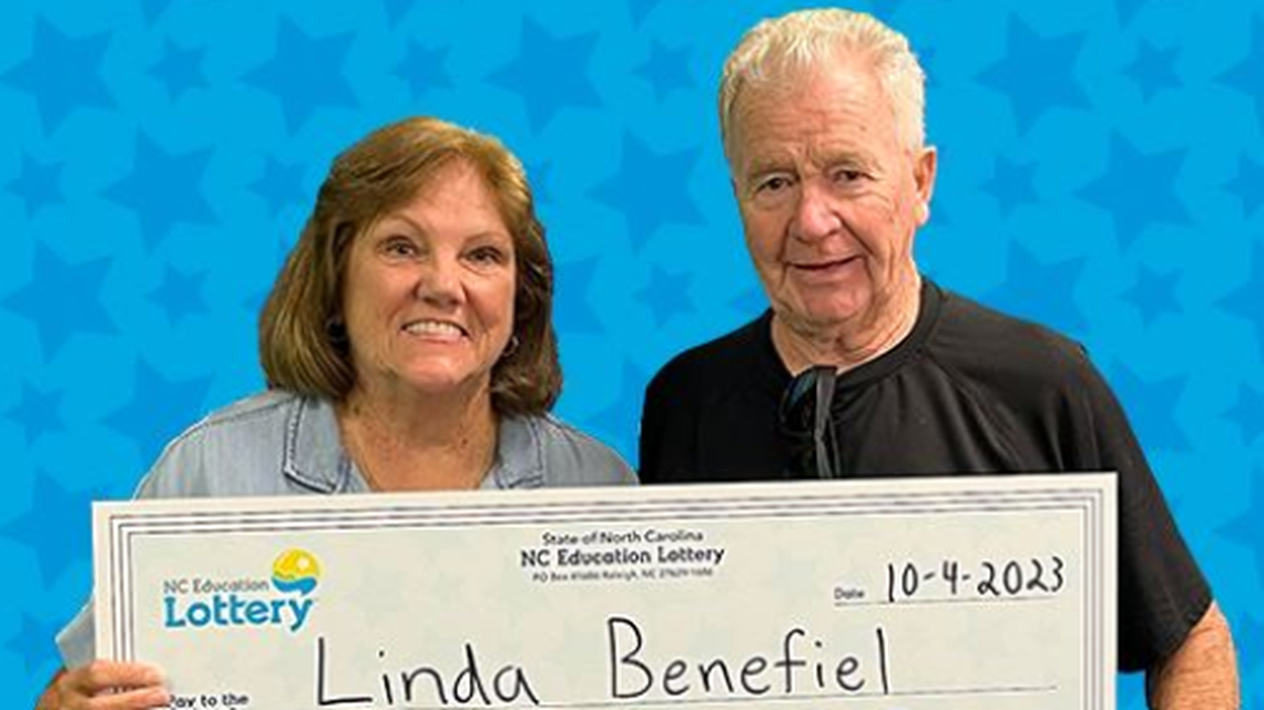 Linda Benefiel, pictured with her partner Joe Carrier, scored a big prize in the North Carolina lottery.