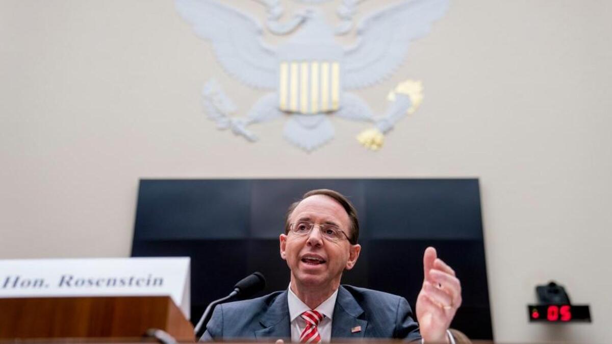 Deputy Attorney General Rod Rosenstein speaks before a House Committee on the Judiciary oversight hearing on Capitol Hill, Wednesday, Dec. 13, 2017 in Washington. A day after hundreds of text messages between two FBI officials on the special counsel's Russia investigation revealed a strong anti-Trump bias, the Deputy Attorney General Rob Rosenstein appears on the Hill.