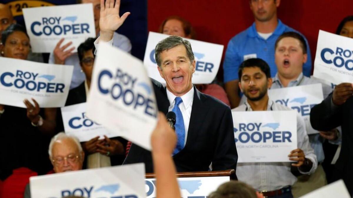 
Roy Cooper after announcing he is running for governor at an event at Nash Community College in Rocky Mount.
