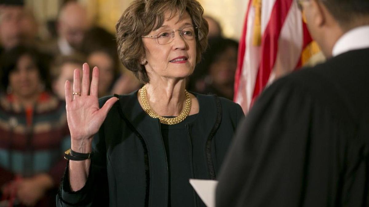 Elaine Marshall is sworn in for another term as Secretary of State during a ceremony on Friday, January 6, 2017 in Raleigh.