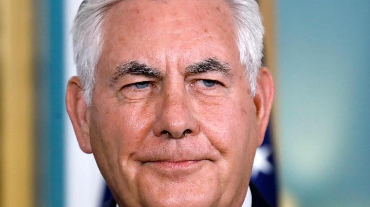 FILE - In this Sept. 26, 2017, file photo Secretary of State Rex Tillerson pauses at the State Department in Washington. If President Donald Trump and Tillerson are playing ‘good cop, bad co’ with North Korea, it does’t appear to be working: Entreaties of diplomacy aren’t yielding meaningful talks and military threats aren’t scaring Pyongyang into halting its nuclear advance.