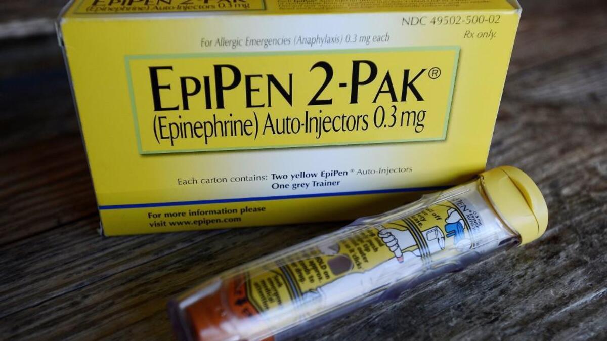 The price of an EpiPen epinephrine auto-injector, a Mylan product, is under fire from Congress.