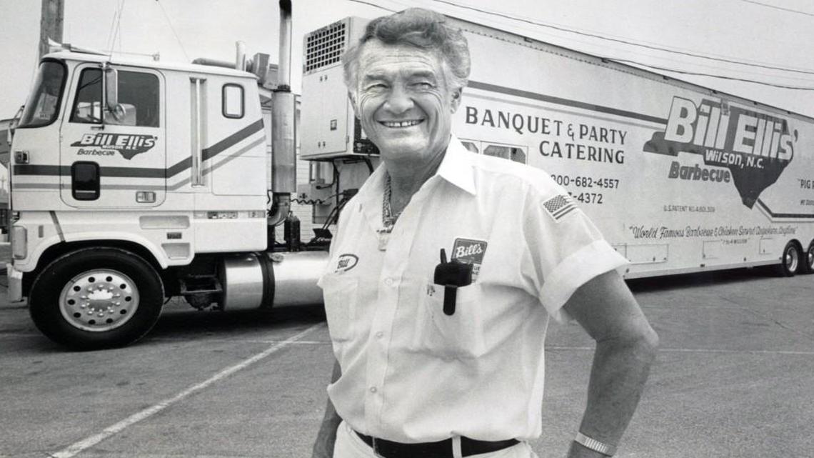 Bill Ellis, founder of Bill Ellis BBQ, poses with one of his trucks in 1987. Ellis died Monday, Feb. 27, 2017 at age 83.