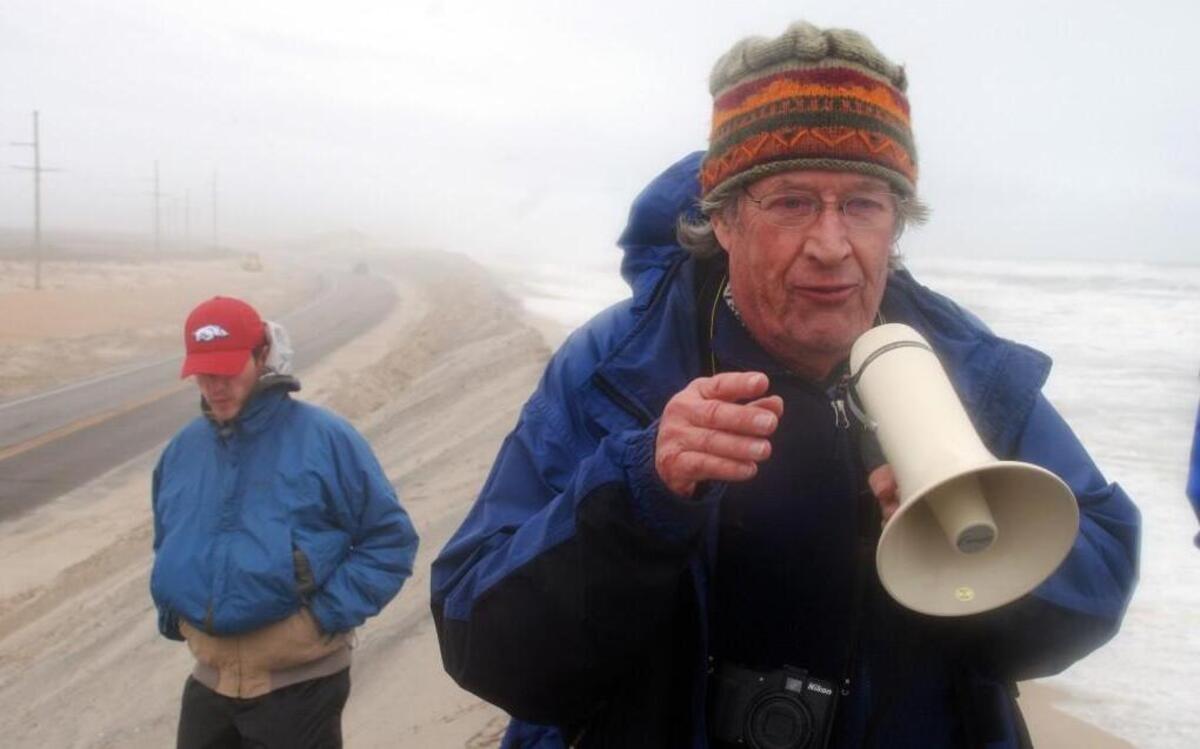 Trying to be heard above the storm on a narrow dune built to protect N.C. 12, coastal geologist Stan Riggs of East Carolina University spoke last March about erosion and sea-level rise. He quit Monday as a science adviser to the state saying his advice on proper coastal management was being ignored.