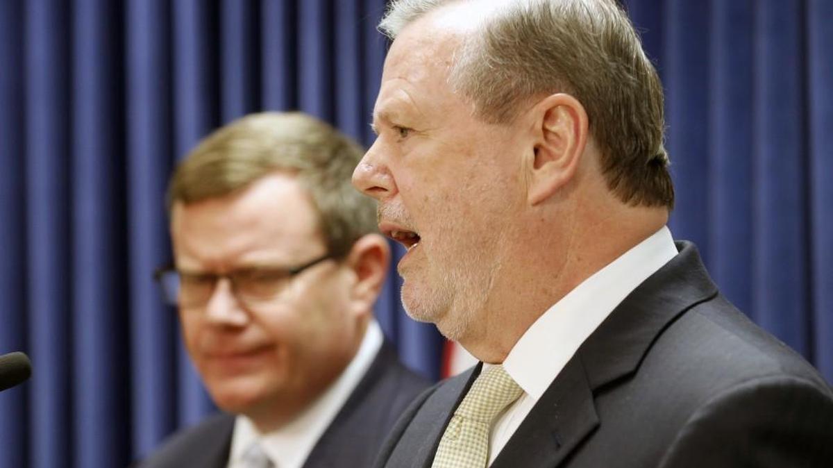 Republican leaders Rep. Tim Moore, left, and Sen. Phil Berger have led the Republican drive to continue cutting taxes at the expense of state services. Tax cuts since 2013 will reduce state revenue by an estimated $3.5 billion annually, according to the NC Budget & Tax Center, a nonprofit that studies the state budget.