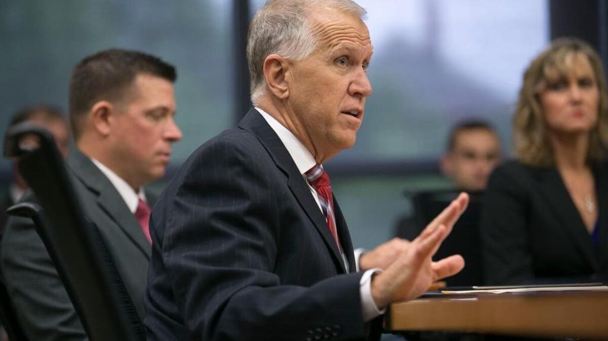 U.S. Senator Thom Tillis chairs a roundtable discussion on immigration reform at the Greater Raleigh Chamber of Commerce on Monday, May 22, 2017 in Raleigh, N.C.