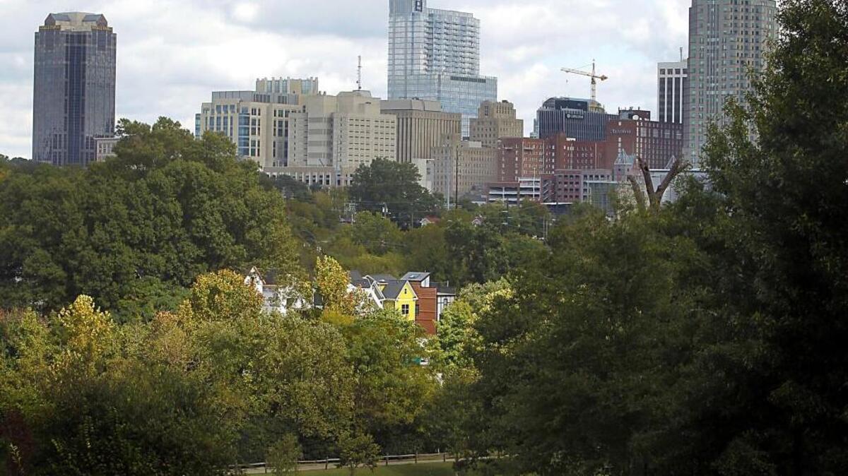 A view of downtown Raleigh from the Dix property. The city’s proposed budget for fiscal year 2017 seeks a 1-cent tax hike to cover costs related to the city’s purchase of the 308-acre property, which will become a park.