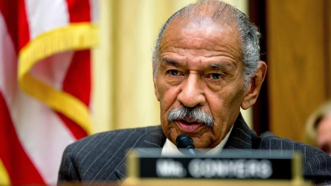 In this May 24, 2016, file photo, Rep. John Conyers, D-Mich., ranking member on the House Judiciary Committee, speaks on Capitol Hill in Washington during a hearing. Michigan state Sen. Ian Conyers, a grandson of Conyers' brother, said Conyers, who is battling sexual harassment allegations from former female staffers, won't seek re-election to a 28th term in Congress.