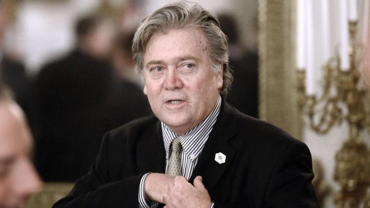 Steve Bannon in the State Dining Room of the White House in Washington on Feb. 23, 2017.