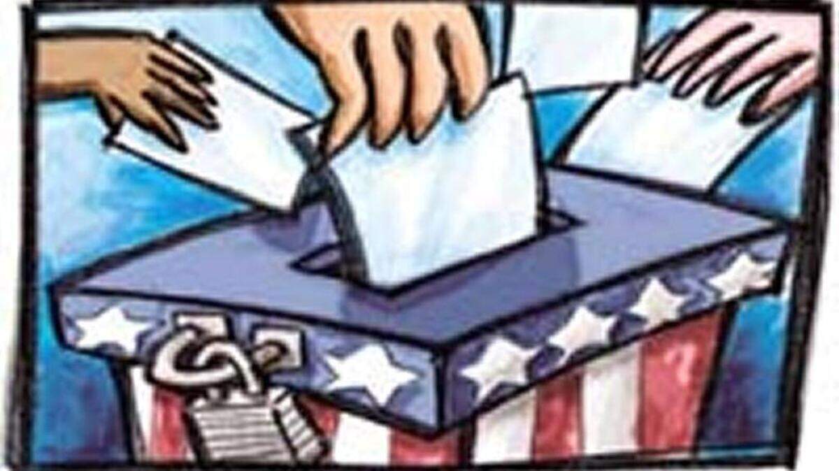 300 dpi 4 col x 4.75 in / 196x121 mm / 667x410 pixels Wes Killingbeck color illustration of hands placing paper votes into red, white and blue ballot box with a lock. San Jose Mercury News 2005 <p> KEYWORDS: ballot box vote voting american democracy lock paper voter krtgovernment government krtnational national krtpolitics politics krteln election krteln2004 krteln2006 krtuspolitics u.s. us united states krt llustration ilustracion grabado balota caja manos americano democracia eleccion sj contributor coddington killingbeck 2005 krt2005