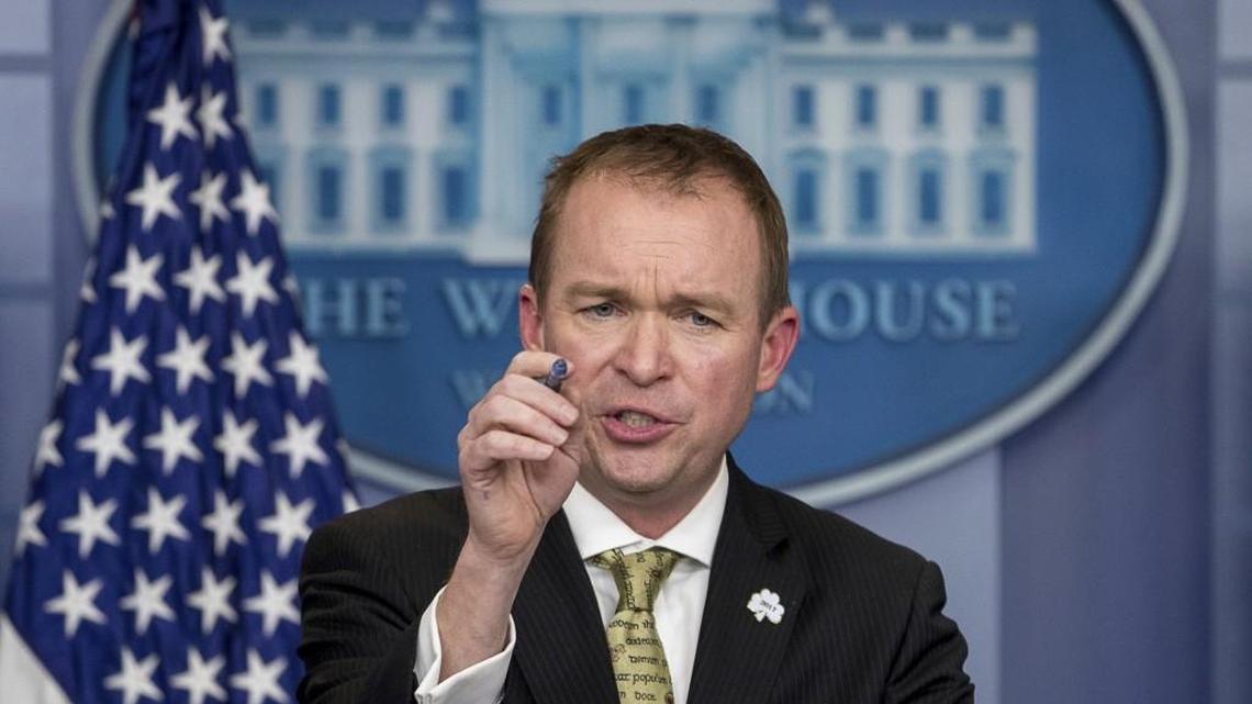 Budget Director Mick Mulvaney speaks about President Donald Trump's budget proposal for the coming fiscal year during daily press briefing at the White House, in Washington, Thursday.