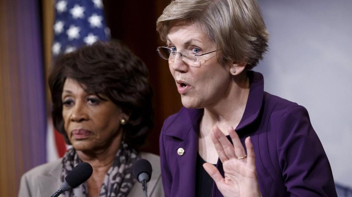 Rep. Maxine Waters, left, and Sen. Elizabeth Warren of Massachusetts, who was one of the architects of the Consumer Finance Protection Bureau, oppose efforts to repeal regulations adopted after the 2007-2008 financial crisis.