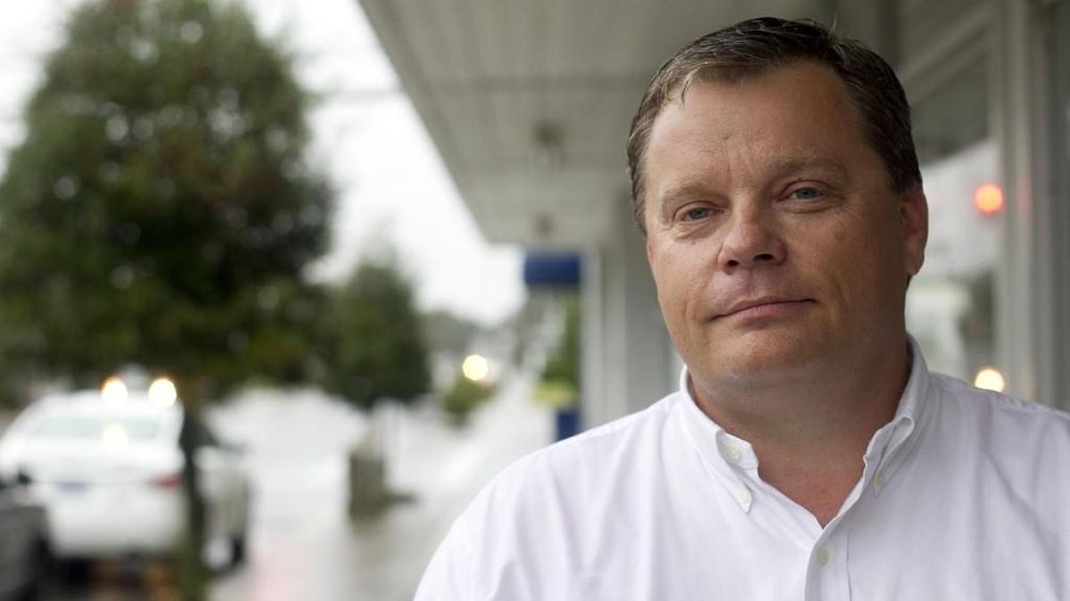 Adam O'Neal, the mayor of Bellhaven, N.C., photographed on Monday, November 2, 2015 on Pamlico Street. O'Neal is leading the effort to re-open the Vidant Pungo Hospital that was closed in July 2014.