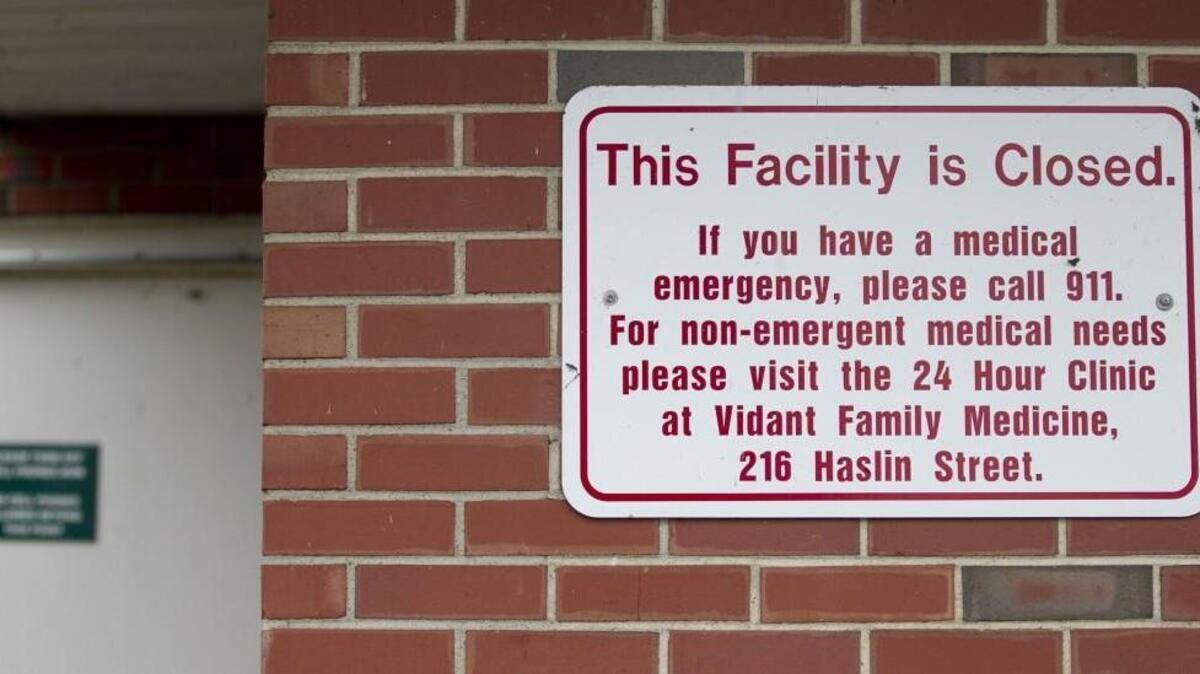 A sign on the closed Vidant Pungo Hospital in Bellhaven, N.C. The hospital was closed in July 2014. The hospital operated in Bellhaven for 65-years servicing patients from Beaufort and Hyde counties in eastern North Carolina.