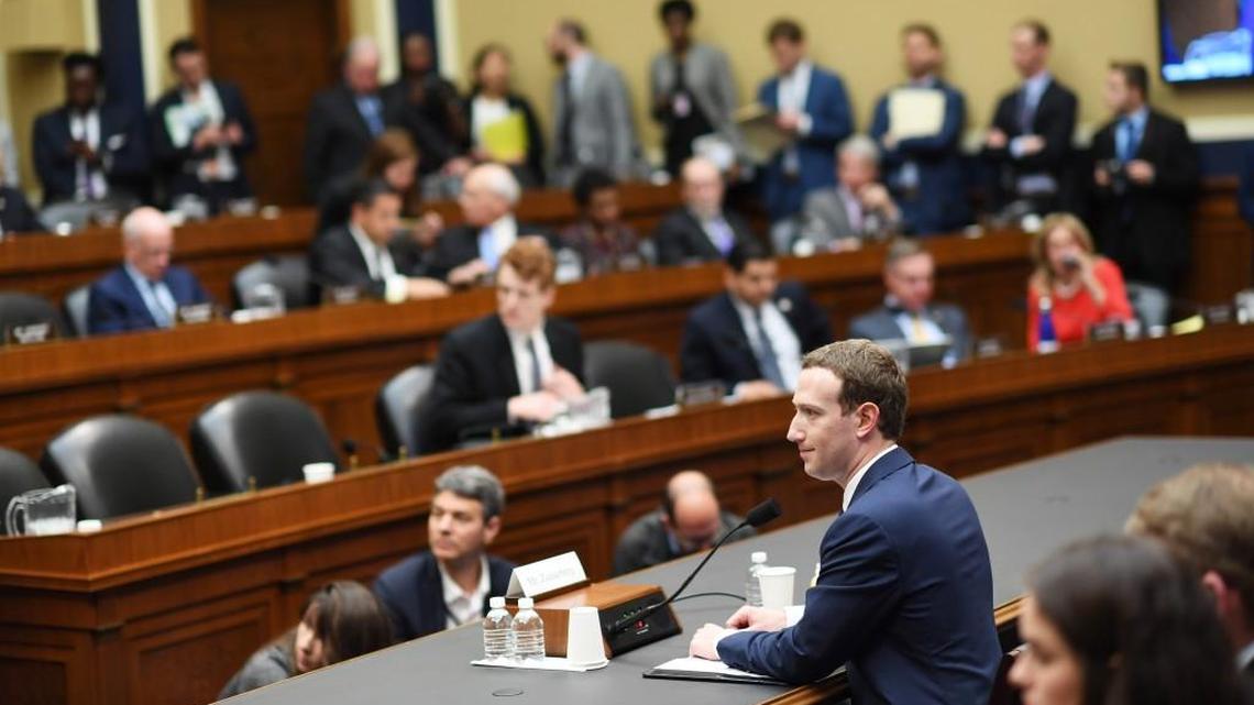 Facebook chief Mark Zuckerberg appears at a hearing before the House Energy and Commerce Committee on Wednesday in Washington.