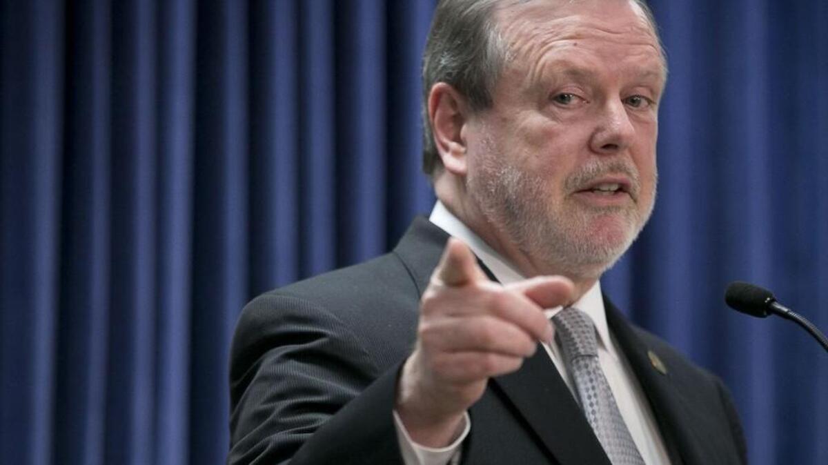 Phil Berger, President Pro Tempore of the N.C. Senate fields questions during a press conference on Wednesday April 20, 2016 at the State Legislative Building. He said he will not support repeal of HB2.
