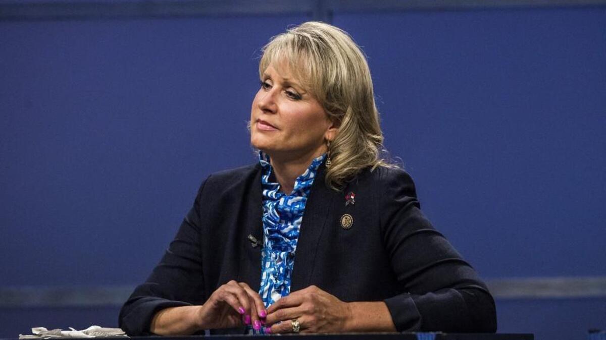 Rep. Renee Ellmers during the 2nd Congressional District Republican primary debate at WRAL studio in Raleigh Thursday, May 19, 2016.