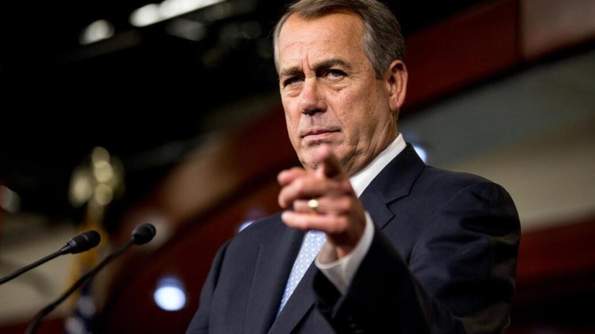 FILE - In this March 26, 2015, file photo, House Speaker John Boehner of Ohio calls on a reporters during his weekly news conference on Capitol Hill in Washington. Two important issues, both concerning how the government spends taxpayer money, have made progress in Congress, a break from years of legislative dysfunction and gridlock. (AP Photo/Andrew Harnik, File)