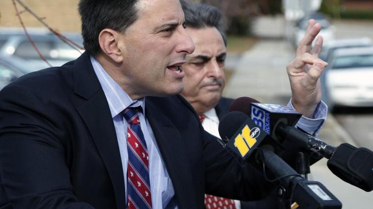Dallas Woodhouse, executive director of the N.C. Republican party, left, and N.C. Republican Sen. Bob Rucho hold a press conference outside the N.C. Board of Elections building in Raleigh Wednesday afternoon, Nov. 30, 2016. Woodhouse has said he will not apologize for the GOP’s wrongful allegations that some voters committed voter fraud. “We have no apologies to make, and we will keep doing this,” Woodhouse said. He added, “If the standard is that you have to be 100 percent correct or you can never raise a question, that is a standard that is unreasonably and can never be met.”