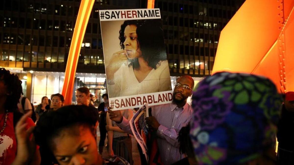 A candlelight vigil for Sandra Bland in Chicago on July 13, the one-year anniversary of her death in a Texas jail cell after a traffic stop.
