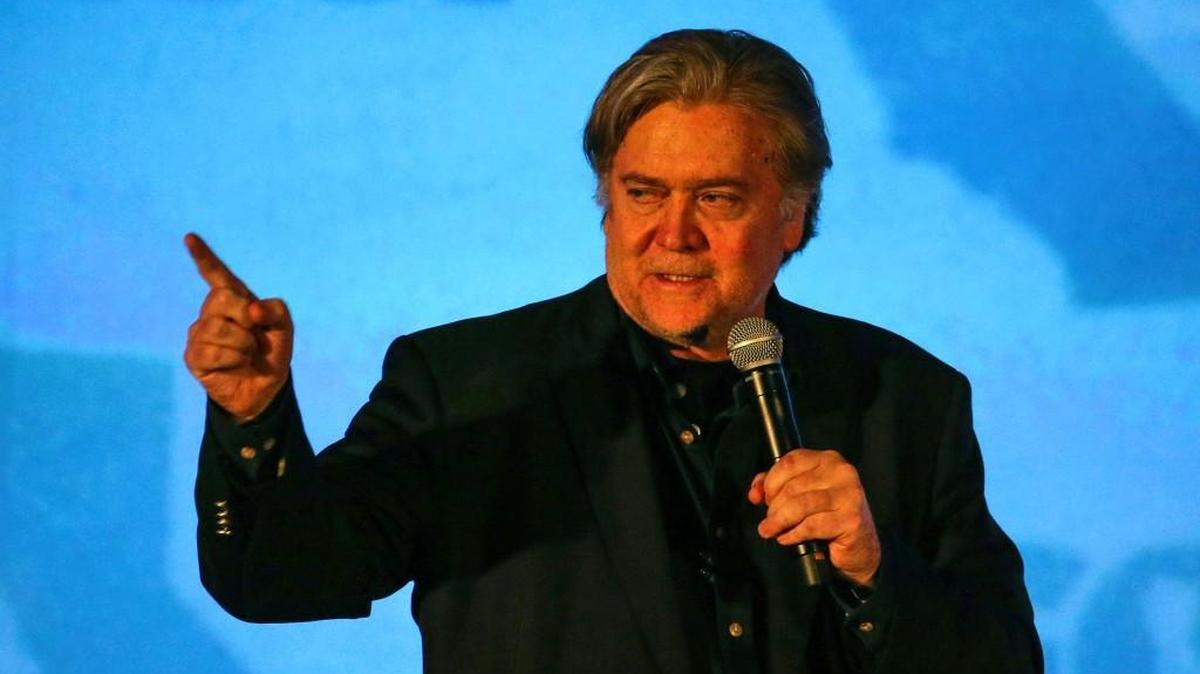Steve Bannon, a former White House adviser to President Donald Trump, speaks at the California Republican Convention in Anaheim, Calf., on Friday Oct. 20, 2017.