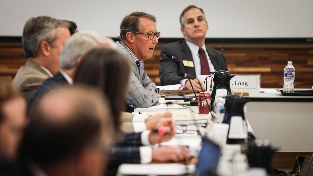 Board member Tom Fetzer speaks at the UNC Board of Governors meeting Sept. 7. Fetzer later said he was troubled by a rise in tuition.