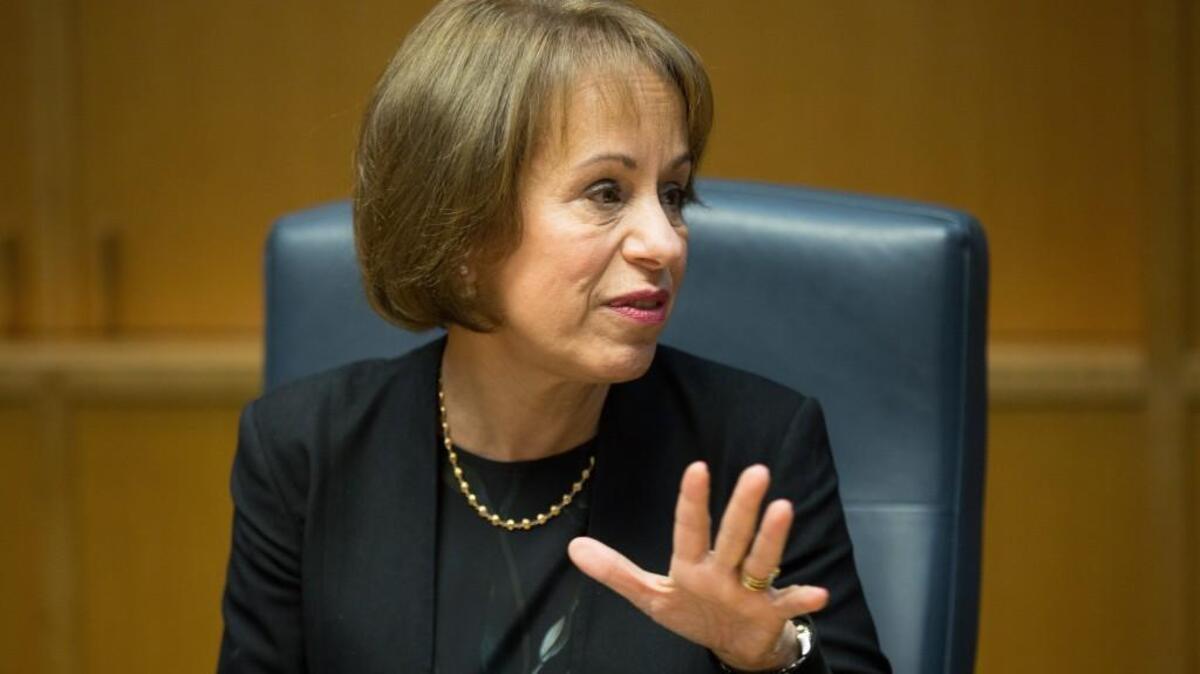 UNC-Chapel Hill chancellor Carol Folt during a meeting with The News & Observer editorial board Monday, Feb. 29, 2016 in Raleigh, N.C.