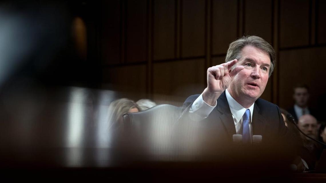 Judge Brett Kavanaugh, President Donald Trumps nominee for the U.S. Supreme Court, during the third day of his confirmation hearing before the Senate Judiciary Committee on Capitol Hill in Washington, Sept. 6, 2018. (Erin Schaff/The New York Times)